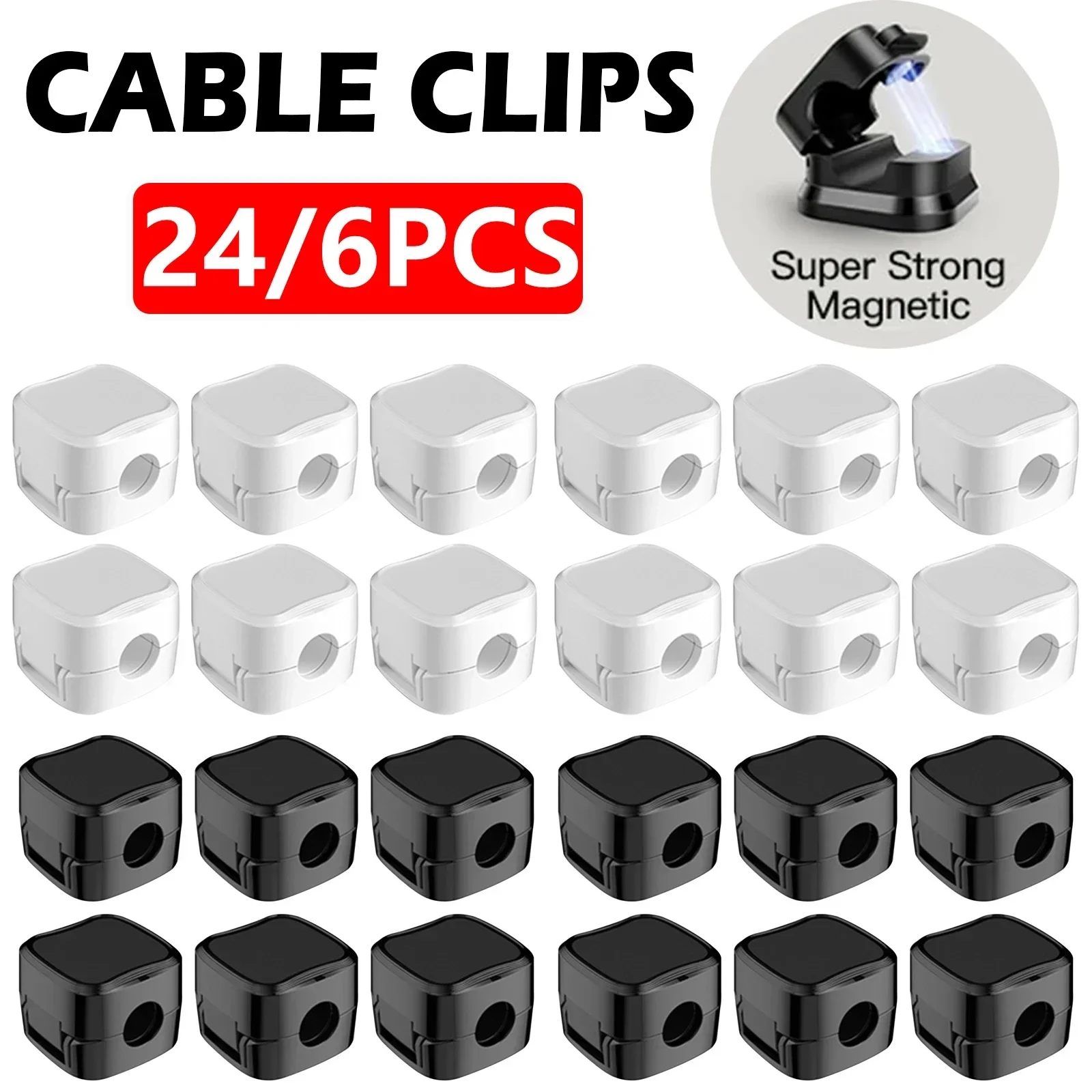 Cable Organizer Magnetic - 6/12/24 Buah Klip Pengatur Kabel Magnetik