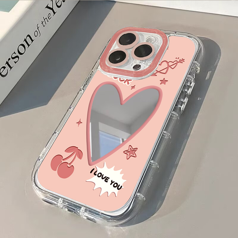 Phone Accessories For Girls - Casing Ponsel Cermin Bantalan Udara Motif