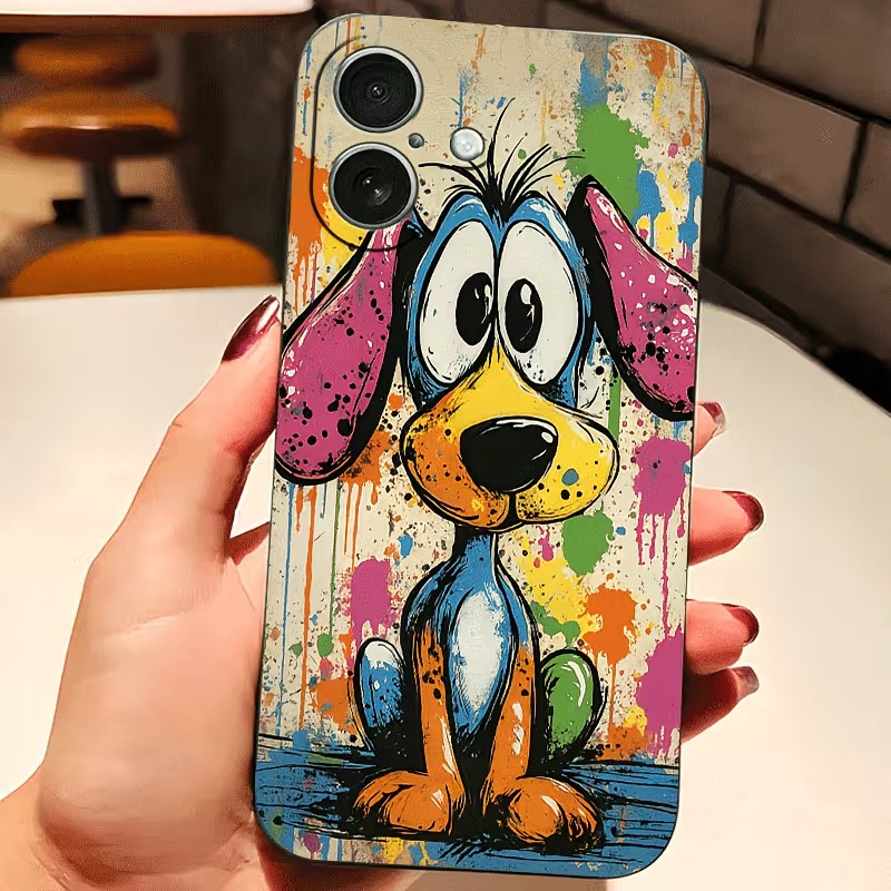 X Phone Accessories - Casing HP TPU Motif Anjing Warna-Warni
