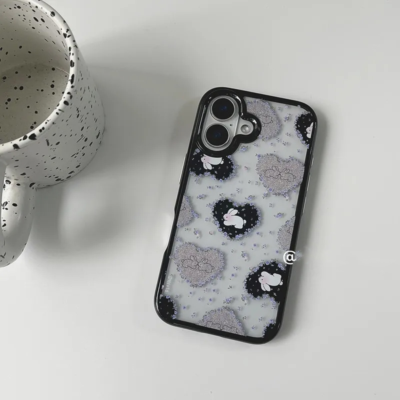 Phone Accessories For Girls - Casing HP Akrilik Motif Kelinci Bunga