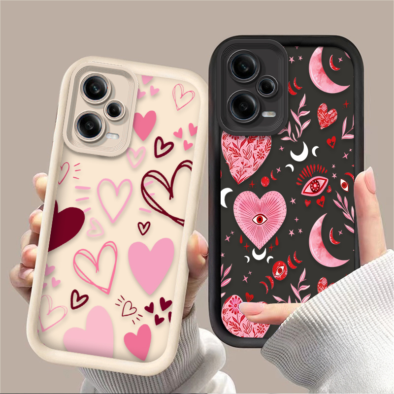 X Phone Accessories - Casing Ponsel Berbentuk Hati Merah Muda