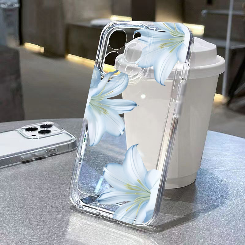 X Phone Accessories - Casing Ponsel Bunga Lily Putih Eksklusif